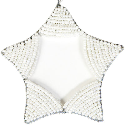 White Beaded Star Ornament