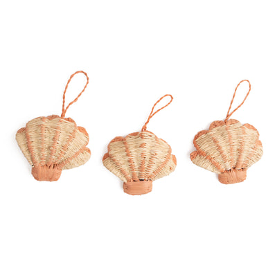 Coastal Minimalism Ornaments - Peach Shells, Set of 3