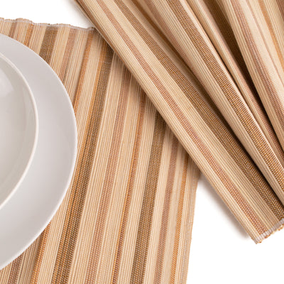 Town Square Placemats - 18" Neutral Stripes, Set of 2