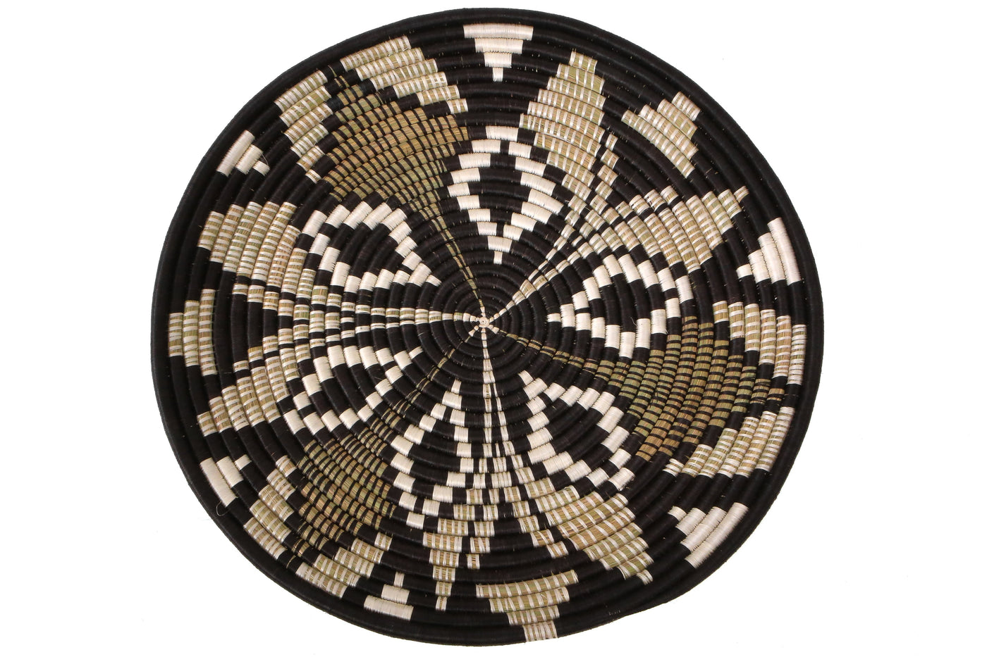 21" Large Black Tilda Plate Woven Wall Art Plate - KAZI