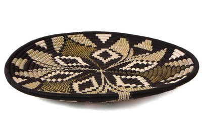 21" Large Black Tilda Plate Woven Wall Art Plate - KAZI