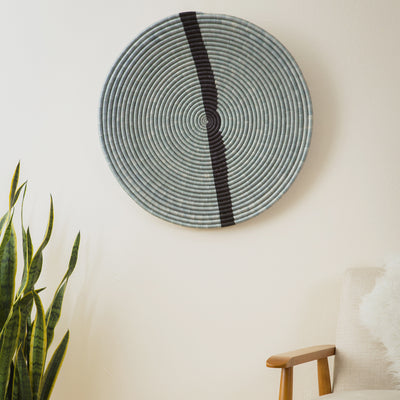 27" Extra Large Steeple Gray Modern Woven Wall Art Plate