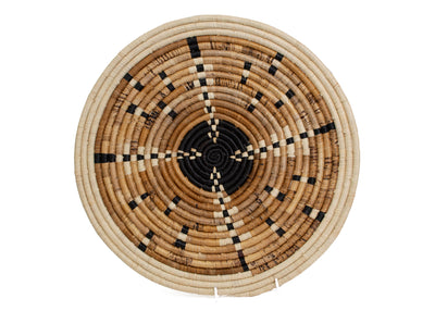 17" Medium Arrow Banana Bark Woven Wall Art Plate - KAZI