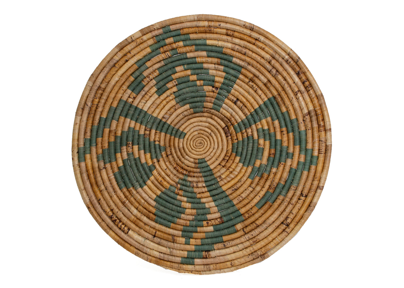17"Medium Coordinates Banana Bark Woven Wall Art Plate - KAZI