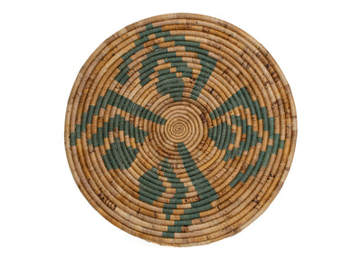 17"Medium Coordinates Banana Bark Woven Wall Art Plate - KAZI