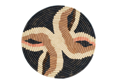 21" Large Tabia Peach Woven Wall Art Plate - KAZI