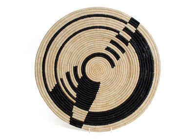 27" Extra Large Abstract Black Woven Wall Art Plate - KAZI