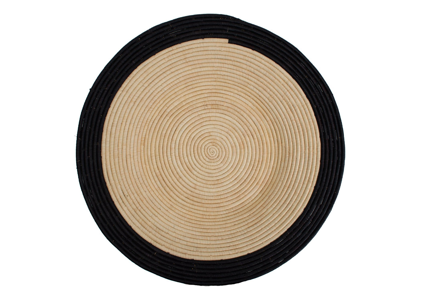 27" Black Circle Woven Wall Art Plate - KAZI