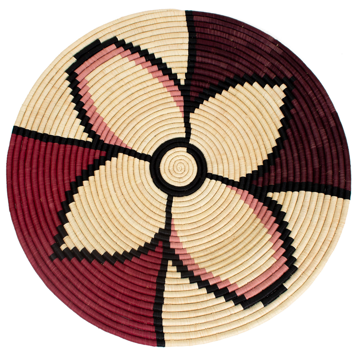 27" Extra Large Amelia Burgundy Woven Wall Art Plate