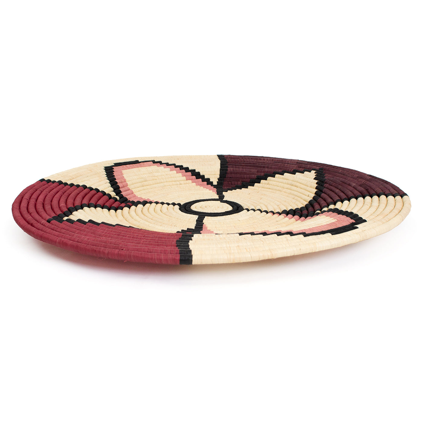 27" Extra Large Amelia Burgundy Woven Wall Art Plate