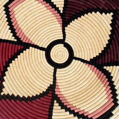 27" Extra Large Amelia Burgundy Woven Wall Art Plate