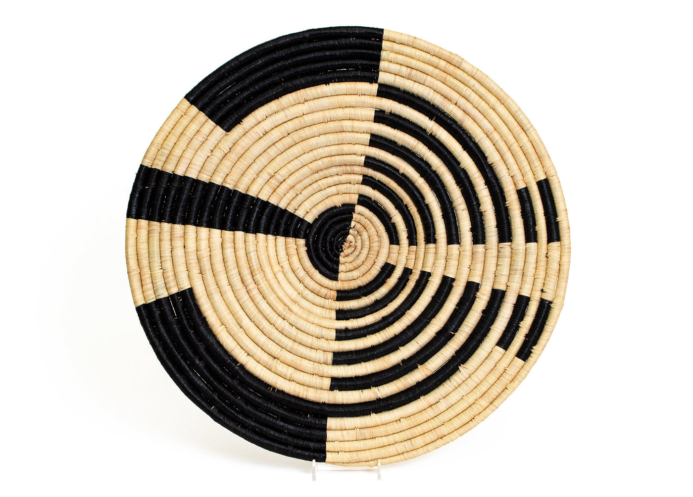 17" Medium Abstract Motion Black Woven Wall Art Plate - KAZI