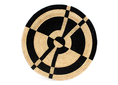 21" Large Sayari Black Woven Wall Art Plate - KAZI