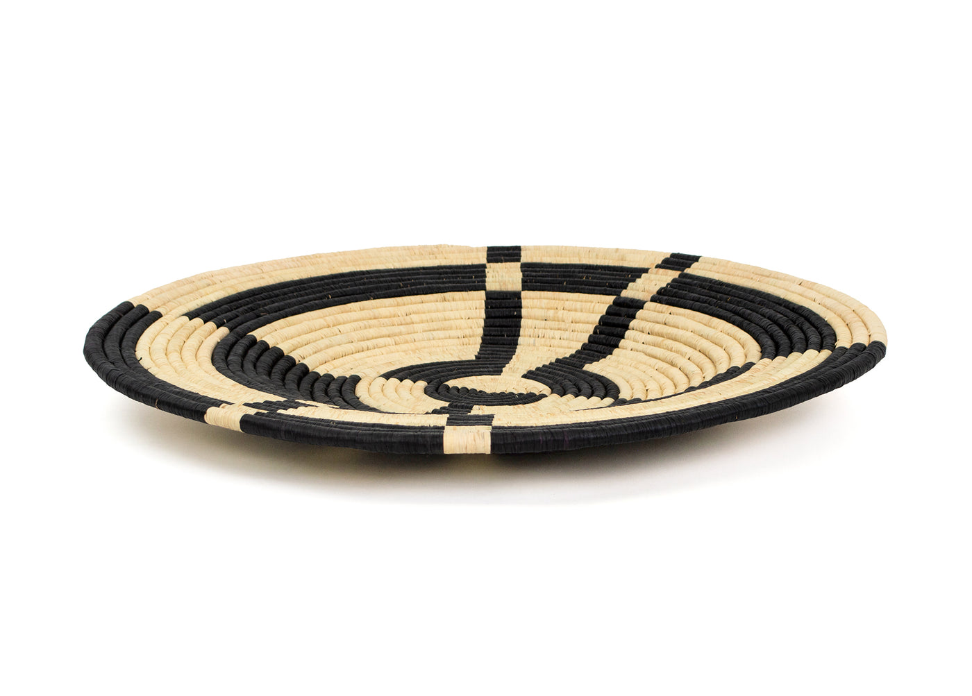 21" Large Sayari Black Woven Wall Art Plate - KAZI