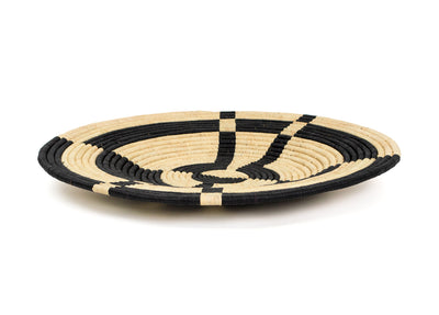 21" Large Sayari Black Woven Wall Art Plate - KAZI