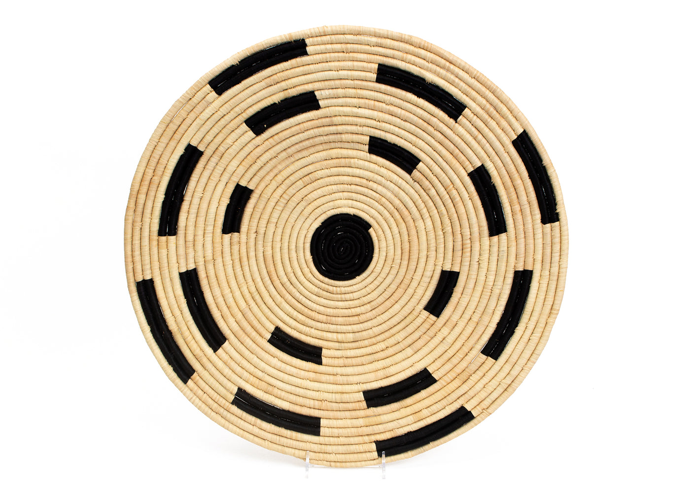 21" Large Cosmic Black Woven Wall Art Plate - KAZI