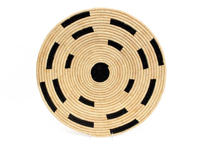 21" Large Cosmic Black Woven Wall Art Plate - KAZI