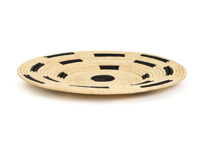 21" Large Cosmic Black Woven Wall Art Plate - KAZI