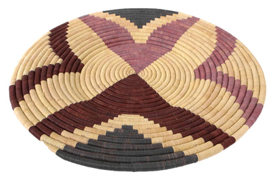21" Large Merlot Annette Woven Wall Art Plate - KAZI