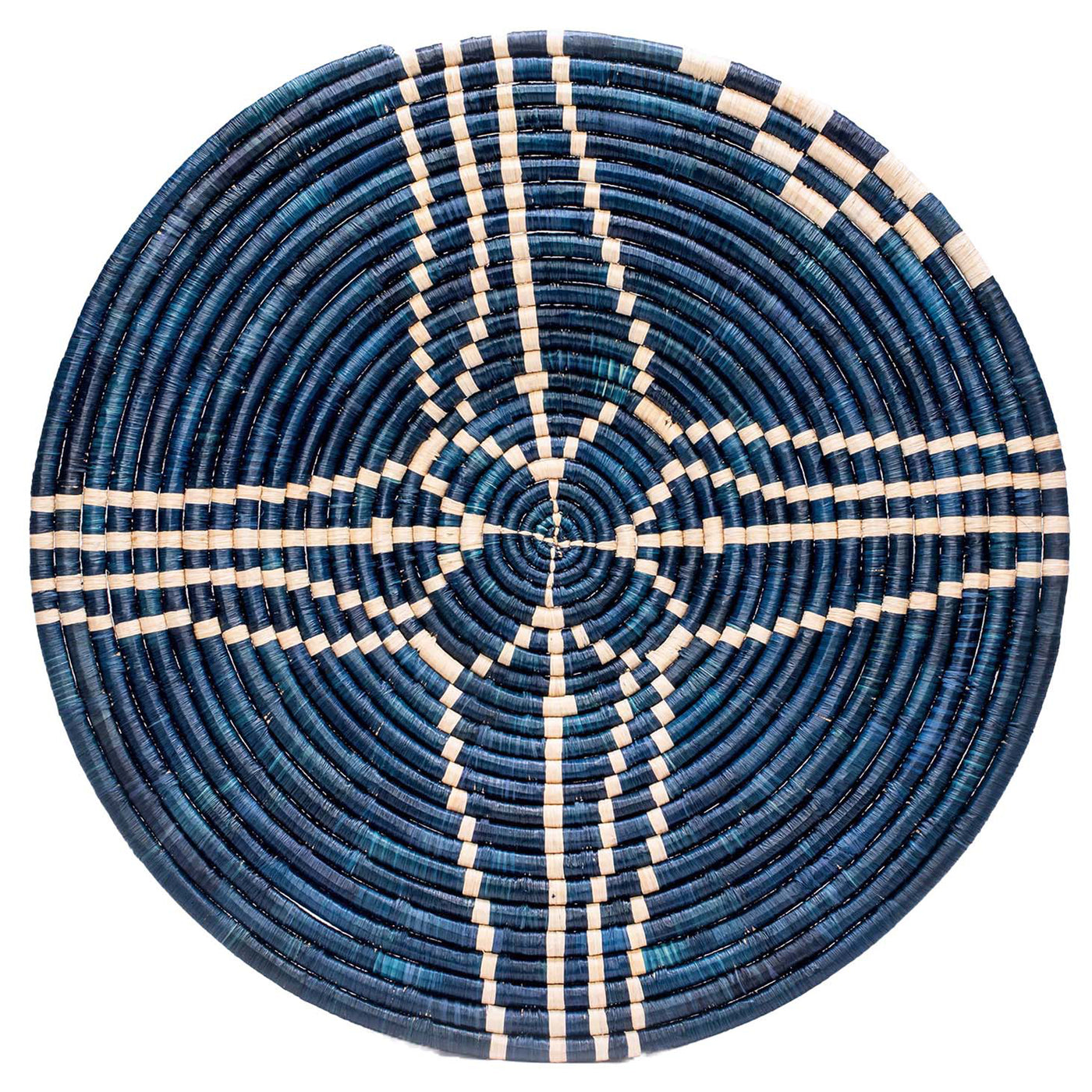 21" Large Navy Sanaa Woven Wall Art Plate