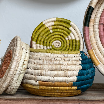 Seratonia Lidded Basket - 6" Vibrance