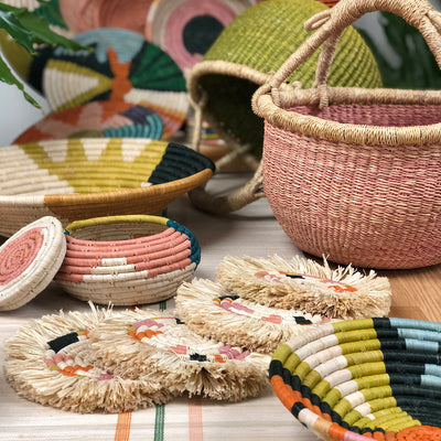 Seratonia Lidded Basket - 6" Vibrance