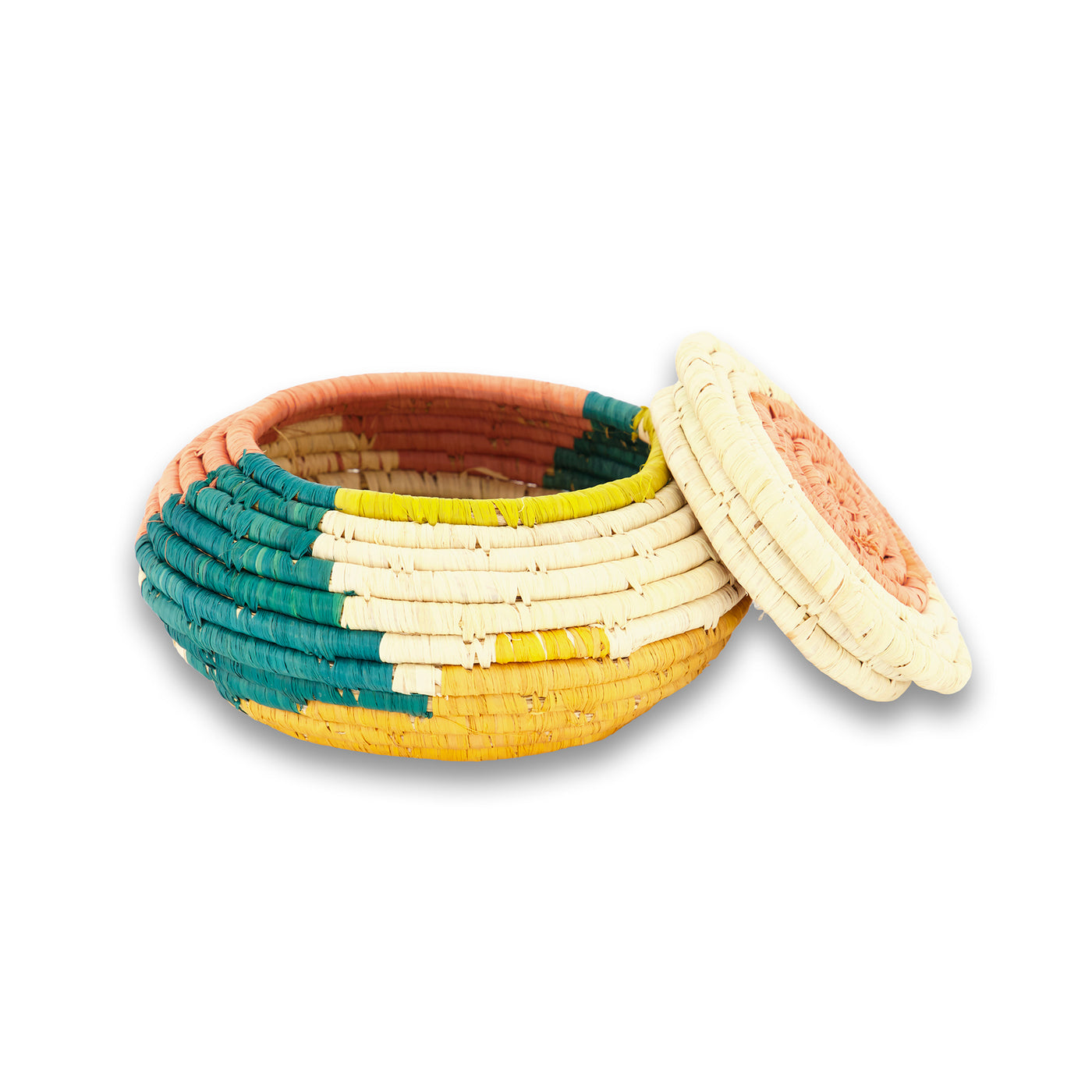 Seratonia Lidded Basket - 6" Vibrance