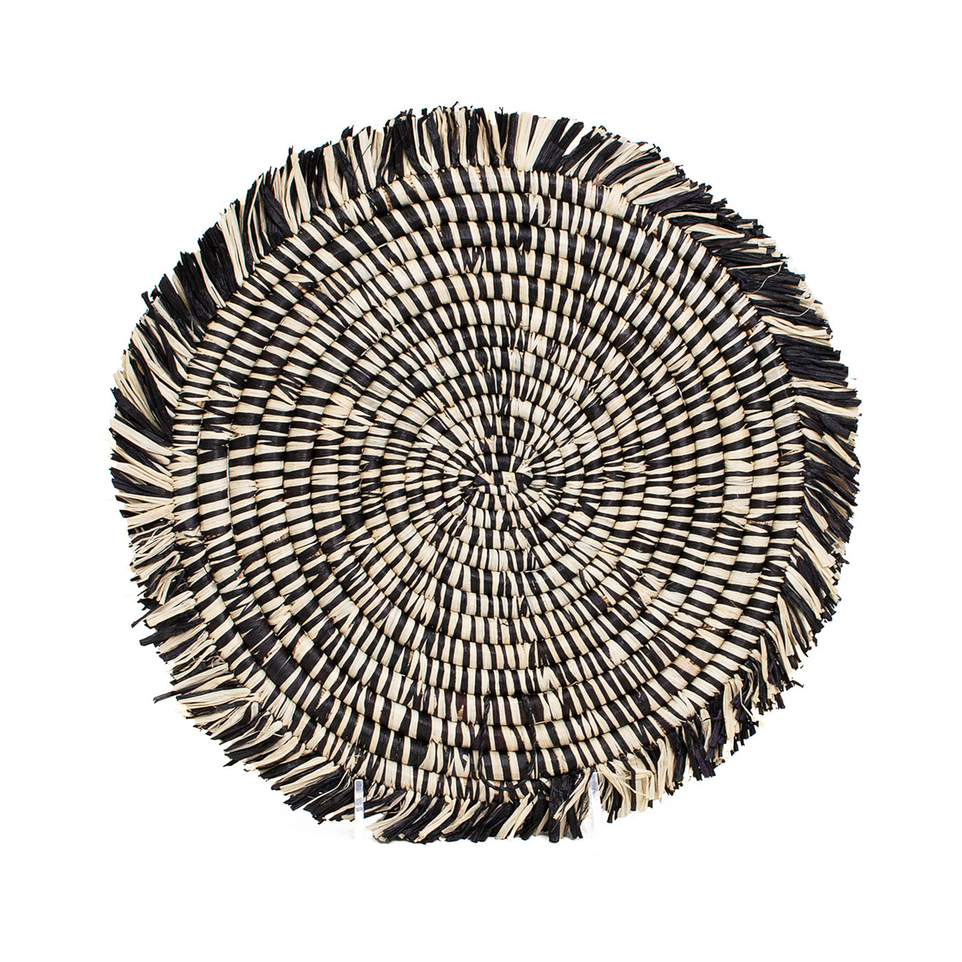 12" Black Heathered Fringed Charger