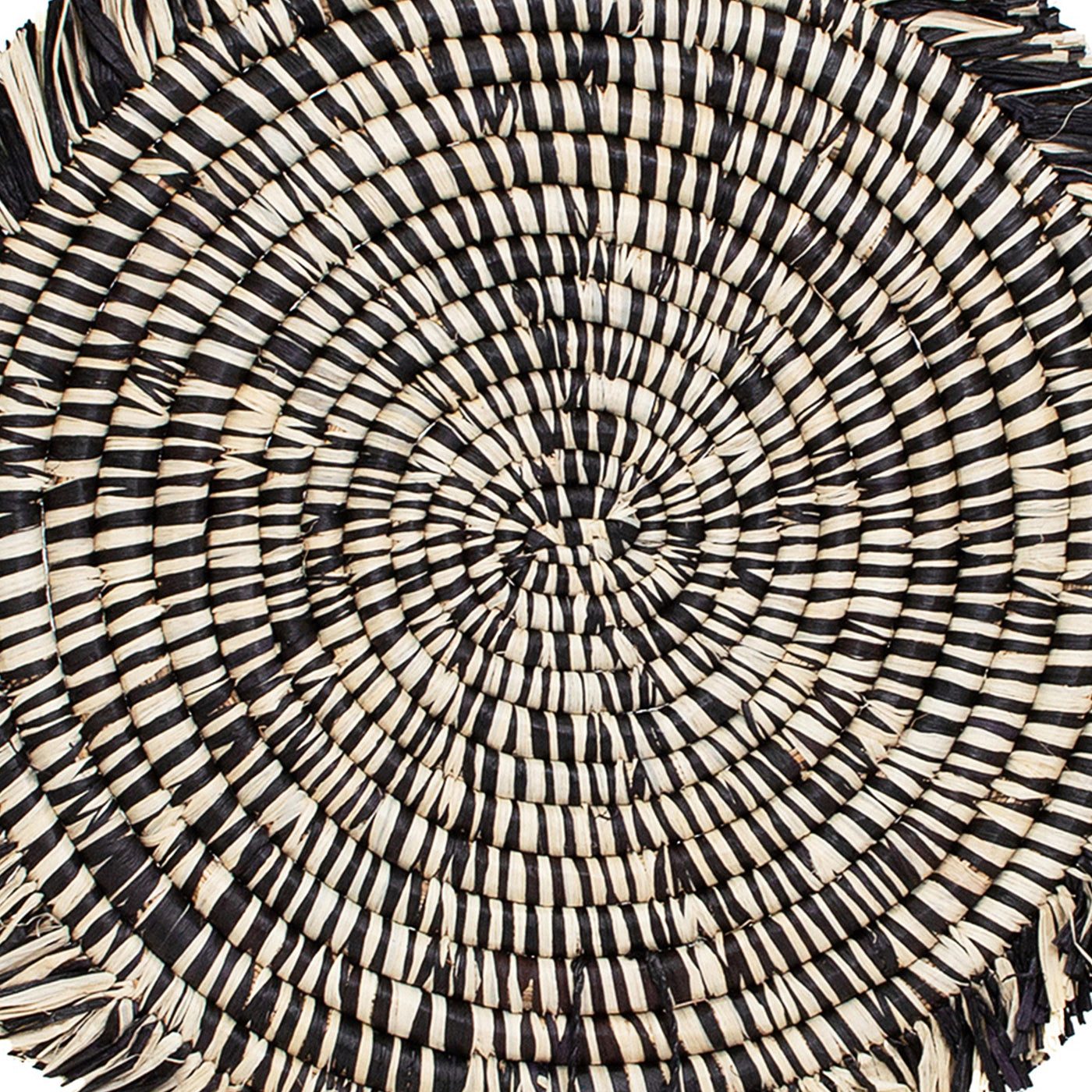 12" Black Heathered Fringed Charger