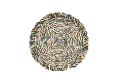 12" Carbon Heathered Fringed Charger - KAZI
