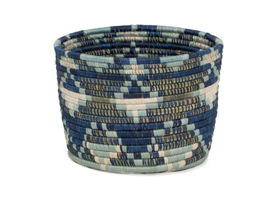 7" Medium Silver Blue Mwiba Tapered Planter - KAZI