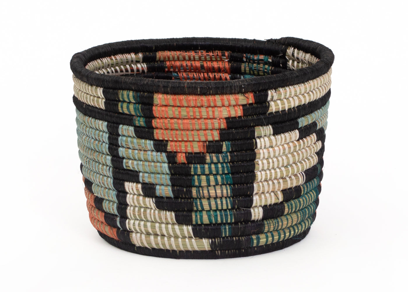7" Medium Dusk Blue + Melon Mosaic Tapered Planter - KAZI