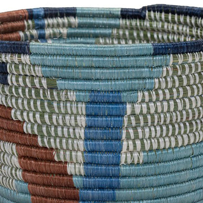 7" Abstract Blue Tapered Planter